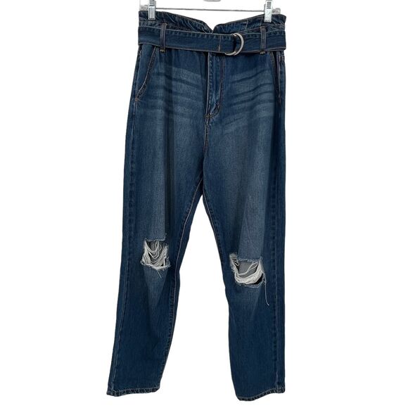 KanCan Estilo Women’s Distressed Straight Leg Denim Blue Jeans Size 11/29 - Picture 3 of 6